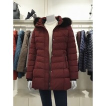 크로커다일레이디 은은한컬러감 허리벨트가 있는 중기장 덕다운패딩 CLAWDW206