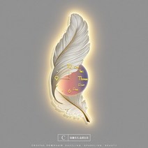 고급벽시계 LED 벽 램프 깃털 크리에이티브 침실 침대 옆 복도 거실 그림, 13.C - 35x100cm