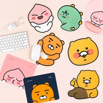 [카카오프렌즈] 마우스패드 / 쿠션손목 장패드 듀얼무선충전 데스크매트 라이언 어피치 춘식이 죠르디, [09] 어피치 데스크 대형패드