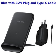 Galaxy s22 s21 s20 ultra s10 s9 s8 plus note8 note9iphone 12 13 qi ep-n3300 용 기존 15w 삼성 고속 무선 충전기 패드, 블랙 25w 유럽 연합