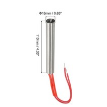 돼지꼬리히터 123pcs 카트리지 히터 스테인레스 스틸 원통형 관형 핫로드 100110mm 가열 용광로 220V, 04 1pc 250W 16x110mm