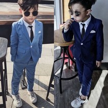 뉴블리스타 수입 아동 키즈 주니어 어린이 무지 심플 비트 4종 정장세트