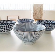 키친앤유 가정식 면기 6종 일본 탕기 우동기 덥밥 그릇 식기 라면기 소면기 도자기, 1개, 얇은줄무늬