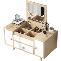 좌식화장대 공주화장대 좌식원목화장대 수납좌식화장대, (스탠다드 스타일) 웜화이트 60cm