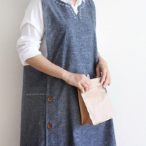 빅사이즈 자수앞치마, 블랙해지, 1개