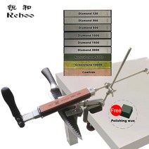 칼갈이 Rehoo Pro RH006 전문 고정 각도 나이프 숫돌 연마 시스템 360 도 회전 다이아몬드 주방 도구 샤프너