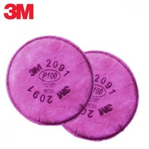 3M 방독면 필터교체 마스크리필 6200 7502 2091 2개