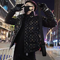 A/특8제8사회총각트렌드홀더체크패딩코트남블랙헤드