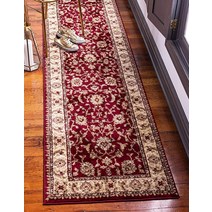 Unique Loom Voyage Collection 전통적인 오리엔탈 클래식 복잡한 디자인 부분 러그 61.9 x 182.9cm(2피트 2인치 6피트 0인치) 레드/골드