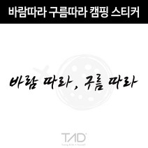 TaD 바람따라 구름따라 캠핑 스티커 차박 카라반 데칼, 비비드블루