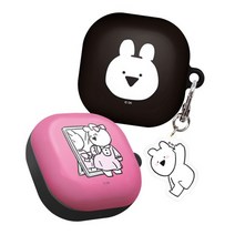 오버액션 하이 키링 갤럭시 버즈라이브/버즈프로 하드케이스, 나예뻐토끼