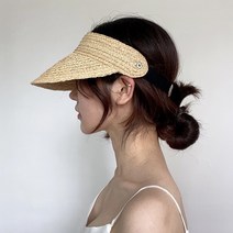 꾸안꾸 자외선 차단 라피아햇 끈조절 라탄썬캡
