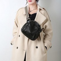 천연소가죽 둥글둥글 이하늬 이세영 데일리 크로스백 슬링백 허리색 힙색 메신저백