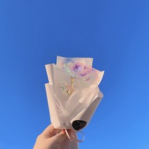 어도러블플레르 led무드등 홀로그램장미 크리스탈장미 한송이 꽃다발, 화이트, 추가