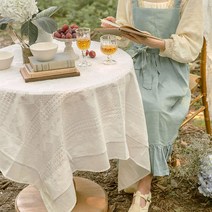 프렌치 레이스 감성 테이블보 미니테이블보 협탁보 캠핑테이블보 원형식탁보 피크닉테이블, 150x150cm