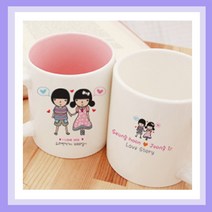 밤이봄이 주문제작머그컵(무료인쇄) 어린이날선물 어버이날선물 스승의날선물 생일선물, T22_러브커플(핑크머그), 1개