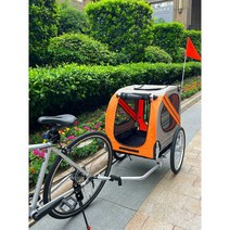 강아지 자전거 트레일러 애견 애완 동물 카고 카트, 귤색(하중 40KG)