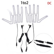USB 난방 플레이트 가열 장갑 양말 탄소 섬유 패드 스키 스노우보드 팔 손 발 겨울 1 쌍, DC 1 to 1 Wire
