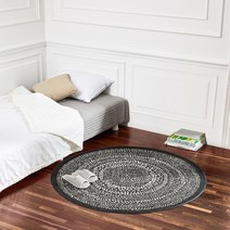 [JAJU/자주] 먼지 없는 벨기에 발타 러그_원형_120cm_FLAT_블랙