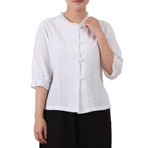 여성 60수 펀칭 레이스 블라우스