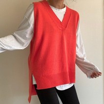 [아이우먼] 무지빅브이니트조끼 TGC869M103 빅사이즈 사이즈에서 자유로운 그녀~