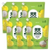 퐁퐁 프레시파워 레몬식초&베이킹소다 주방세제 리필형 1.25L, 6개