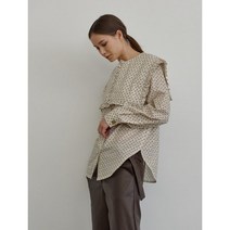 Mitte RUFFLE SAILOR COLLOR BLOUSE_BROWN FLOWER