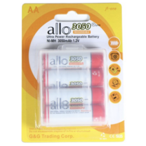 제이티원 allo 3050mAh AA 충전지 4알(케이스포함), 2세트, 4개입