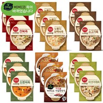 CJ제일제당 비비고 죽 280g 6종 닭3+전3+버3+소3+단3+매콤차돌3 총18개, 1개