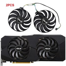 컴퓨터 CPU쿨러 새로운 95MM T129215SU 그래픽 카드 쿨러 팬 ASUS Radeon RX 5600 XT 듀얼 EVO OC edition, 03 Fan-2Pcs_01 없음 RGB_01 Black