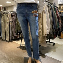 지프 JEEP 카툰와펜 포인트 슬림일자 데님 GK2DPM106