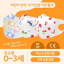 50매 0~3세 유아용 초소형 3D 입체 새부리형 캐릭터 마스크 KC인증 일회용 어린이 아동, 체리, 200매