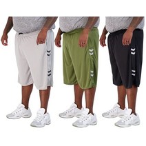 Real Essentials 남성용 빅 & 톨 3팩 드라이 핏 & 메시 액티브 운동용 퍼포먼스 반바지 (3X-5X) 메시 세트 G