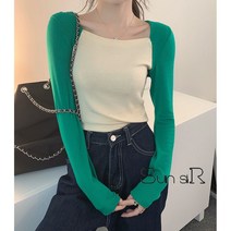 Sun siR 타이트한 네크넥 긴팔 티셔츠 여성복 가을겨울 디자인 센스로 슬림해 보이는 이너웨어입니다.a