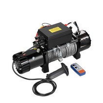 우인치 차량 탑재 크레인 로프 인양기 윈치 오프로드, 12v3000파운드무선리모콘(배터리클립없음)