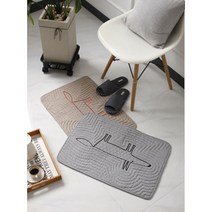 겨울용 목화솜누빔 여우포인트 주방 발매트 장식소품 거실바닥 다용도실, 발매트-그레이