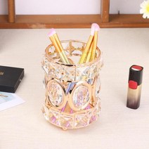 화장품정리대 진열장 정리함 케이스 립스틱 거치대 크리스탈 메이크업 주최자 금속 보관 상자 유럽 스타일 눈썹 연필 홀더 메이크업 브러쉬 홀더 화장품 주최자, G 12.5x10x10cm, 협력사