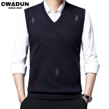 Cwadun 중년 남성 니트조끼 브이넥