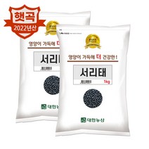 대한농산 22년산 국산 서리태 2kg (1kg X 2봉) 속청 검정콩 검은콩, 1세트