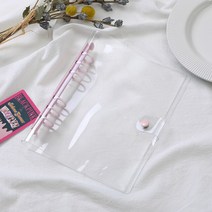 스크랩북 포토 초음파앨범 성장 6링 투명 사진 앨범 3 인치 루스 리프 포토카드 홀더 Kpop 카드 바인더, 01 pink
