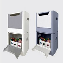 더잇찌 오픈도어 슬라이딩 리빙박스 반함 오픈 수납함 3+1, 05_화이트3P+스카이블루1P