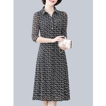 쉬폰 셔츠 꽃무늬 블라우스 7부 초가을 빅사이즈 여성