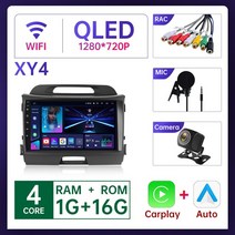 Carlaoer 자동차 차량용 카 오디오 HUD 내비게이션 기아 Sportage 2010 2011 2012 2013 2014 2Din 안드로이드 라디오 멀티미디어 플레이어 2 Di, [04] 1 16G 카플레이 CAM