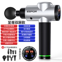 (해외구매대행)독일 ESPON 마사지건 근막마사지건 전동마사지기 전기전동 안마기 근막이완마사지 도깨비팜2, 실버 기어99단/헤드8개/LCD디스플레이