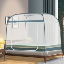 모기장타프 터널 돔 백패킹 미니멀 2022 new full bottom 모기장 침대 커튼 무료 설치 접이식 mongolian yurt 모기장 3 도어 침대 텐트 캐노피, 녹색 2도어, 120x200cm