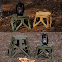 CS6 - 캠핑 경량 폴딩 스툴 체어 접이식 의자 선반 쉘브 워터저그 받침대 쿨러스탠드, M, 브라운