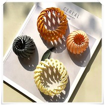 똥머리헤어핀 무광 만두모양 머리밴드, 핑크