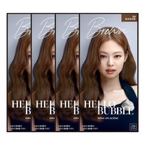 미쟝센 헬로버블 염색약 x4개 프라이머 탈색제, 헬로버블 염색약 6N초코브라운