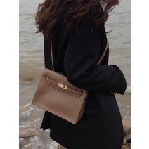 헤링본 소가죽 케엘리백 크로스 토트백