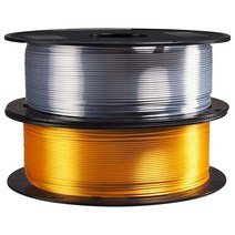 샤인 브론즈 1.75mm PLA 3D 프린터 필라멘트 메탈릭 브론즈 샤이니 3D 프린팅 소재 1KG 스풀 TTYT3D, Gold/Silver